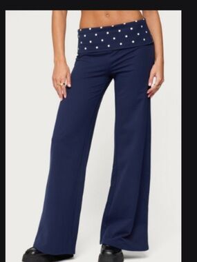 Urban outfitters  Fold-Over Waist Pants in Navy large